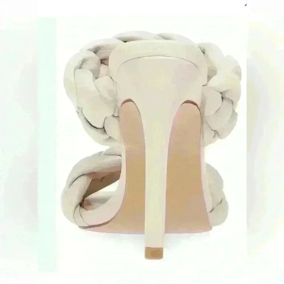 Steve Madden Kenley Braided Slip On Heel Sandals in Off-White Bone sz 6 - - Picture 7 of 7
